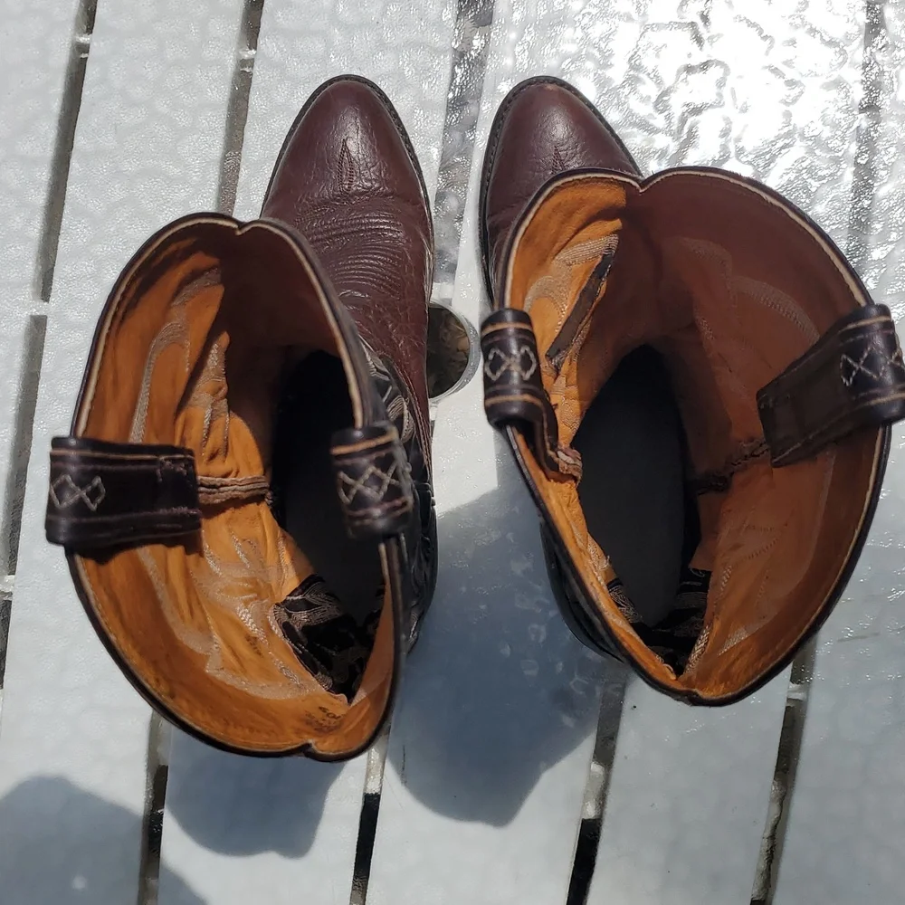 Tony Lama Vintage Gold Label Shark Skin Boots Men's Size 8.5 D. GUC Style# 8809